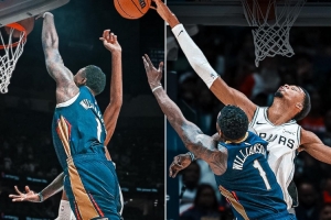 炸裂隔扣vs遮天大帽！昨日錫安兩度羞辱文班 后者4記血帽強勢回應