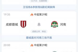 最快今晚奪冠！中超爭冠3隊出戰(zhàn) 海港18點vs浙江賽后坐看蓉城申花