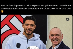 帶墨西哥贏得金杯賽！官方：34歲中鋒希門尼斯獲PFA特別表彰獎(jiǎng)