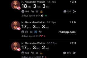 穩(wěn)定輸出！最低17分 亞歷山大-沃克過(guò)去5場(chǎng)比賽場(chǎng)均貢獻(xiàn)18.4分