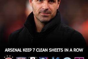 穩(wěn)！阿森納完成連續(xù)7場零封，同時打進14球