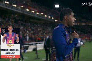 1進(jìn)球3過人成功，拉什福德當(dāng)選巴薩3-1埃爾切一役全場最佳