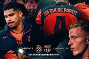 劍指三分！巴薩發(fā)布歐冠賽前海報：萊萬、奧爾莫、阿勞霍出鏡