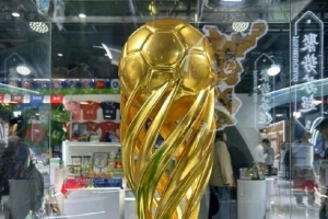 “蘇超”冠軍獎(jiǎng)杯出現(xiàn)在進(jìn)博會(huì)，成為吸引觀眾拍照打卡的亮點(diǎn)