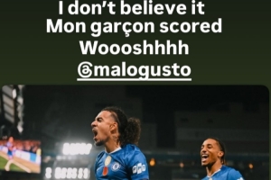 古斯托生涯處子球！科爾維爾社媒調(diào)侃：不敢信！我的男孩進(jìn)球了