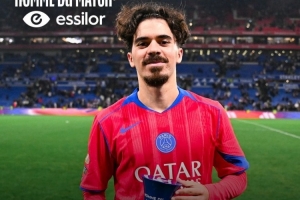 助攻雙響！維蒂尼亞當(dāng)選巴黎vs里昂全場最佳球員