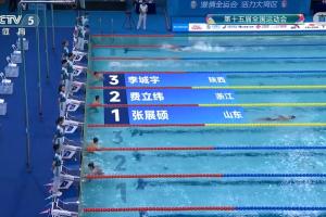5金18歲張展碩奪男子1500米自由泳金牌，橫掃5枚自由泳金牌