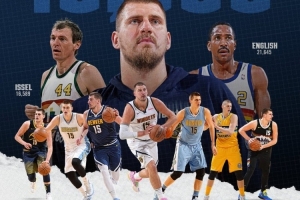 掘金官方：約基奇總分已來到16590 升至隊史第二&僅次于英格利什