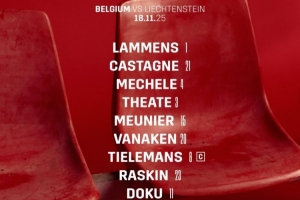 比利時(shí)世預(yù)賽首發(fā)：拉門斯國(guó)家隊(duì)首秀，多庫、德凱特拉雷在列
