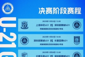 深圳新鵬城2025·U21 | 決賽階段賽程表