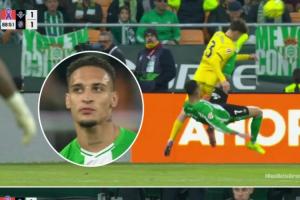 爆頭！安東尼倒勾動(dòng)作正中對手頭部，第90分鐘被直紅罰下