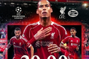 利物浦發(fā)布對陣埃因霍溫海報：范戴克、加克波、赫拉芬貝赫出鏡