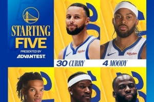 迎戰(zhàn)火箭！勇士今日首發(fā)：庫里、穆迪、理查德、巴特勒、追夢(mèng)