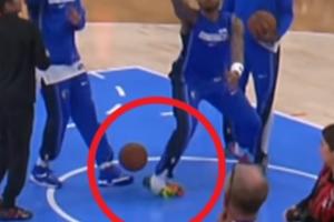 你這也太衰了PJ·華盛頓熱身時跳起踩到滾來的球扭傷腳踝...