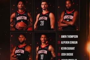 常規(guī)陣容！火箭今日首發(fā)：阿門、申京、杜蘭特、奧科吉、小史密斯