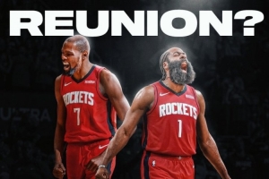 美記：哈登或渴望重返休斯敦 他和杜蘭特關(guān)系緊密 能助火箭爭冠