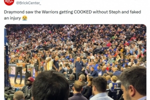 美媒嘲諷：追夢(mèng)看到無庫里的勇士被打爆了 他索性假裝受傷不打了