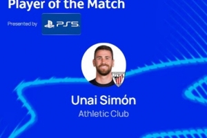 4次撲救完成零封，官方：烏奈·西蒙當選畢爾巴鄂競技0-0巴黎最佳